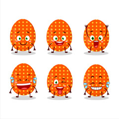 Cartoon character of deep orange easter egg with smile expression