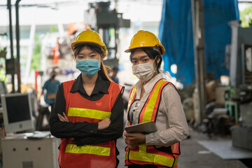 asian women workers in warehouse