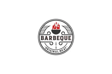 barbeque logo in white background