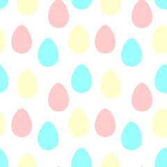 Seamless easter pattern with ornamental eggs. Vector pastel multicolor holiday decorations, backgrounds and textures. For fabric, textile, wrapping paper, packaging, web