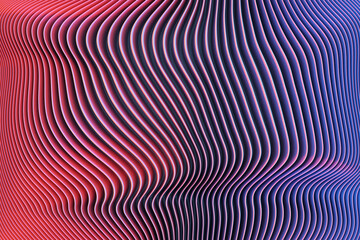3d illustration of rows  pink and blue portal, cave .Shape pattern. Technology geometry  background.