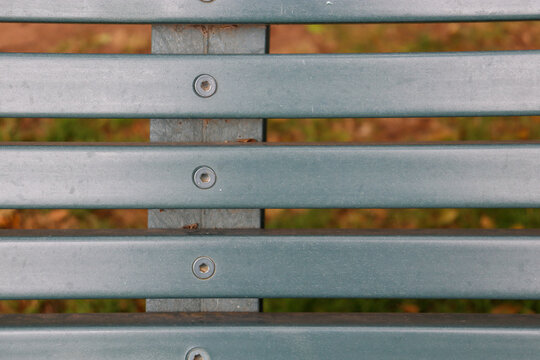 slats of a park bench
