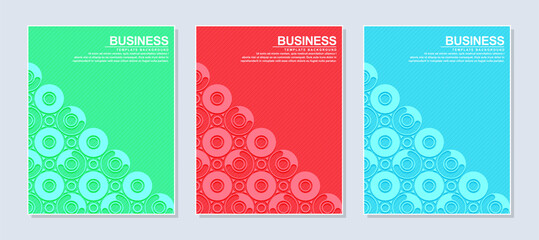 Set of business cover flat color abstract circle