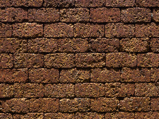 Laterite brick wall background.