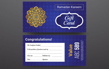 Collection of Ramadan Gift Coupon with different discount offer, Gift Voucher Template Promotion Sale discount, Gift Voucher template perfect for prints, flyers, banners, promotion,special offer