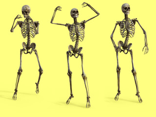 Happy skull on yellow background