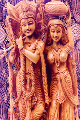 lord radha krishna statue, krishna playing flute