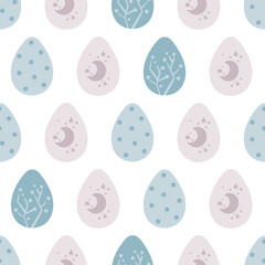 Easter pastel boho kids seamless pattern or digital paper