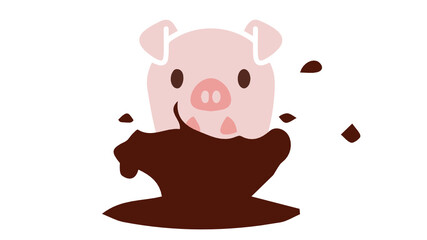 Pig in chocolate mud