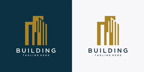 Obraz premium Simple building logo design template with modern concept