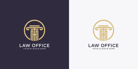 Law office logo design template with creative concept
