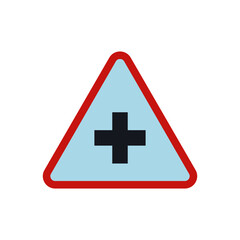 crossroads icon, vector road sign icon, isolated on white background