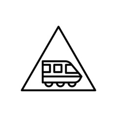 Railroad Crossing Caution Sign, Open Railroad Crossing Sign icon, isolated on white background