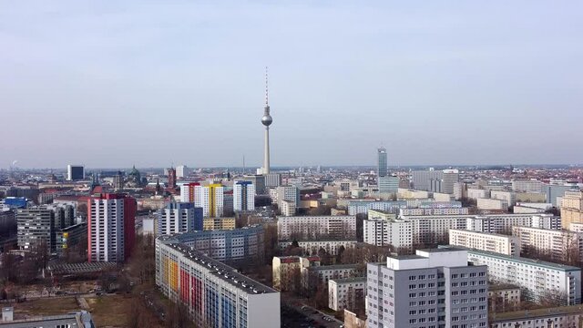 Wonderful aerial view over Berlin. Amazing drone footage