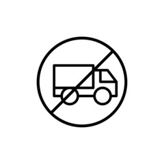 No truck sign. forbidden red road sign, No Truck Sign, Prohibition Of Truck icon, isolated on white background