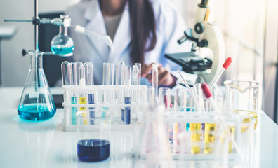 Fototapeta premium Laboratory research, Scientist working at the laboratory.