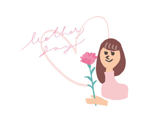 母の日　お母さん　女性　人物　花束を持つ女性　Mother's Day, mother, woman, person, woman with a bouquet