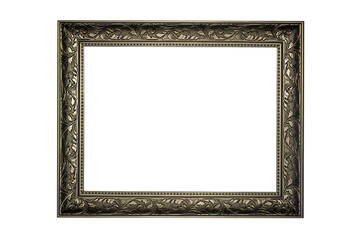 The Brown antique and vintage picture frame on the white background.
