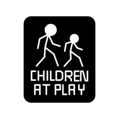 Caution Children At Play Sign icon, isolated on white background