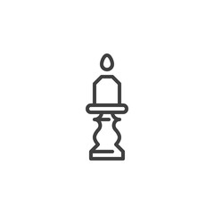 Candle holder line icon. linear style sign