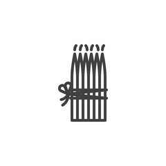 Easter candles line icon. linear style sign