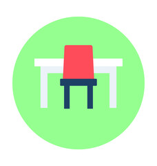 Office Desk Vector Icon