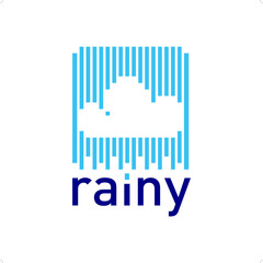 Cloud and rain logo template