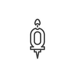 Number 0 candle line icon. linear style sign