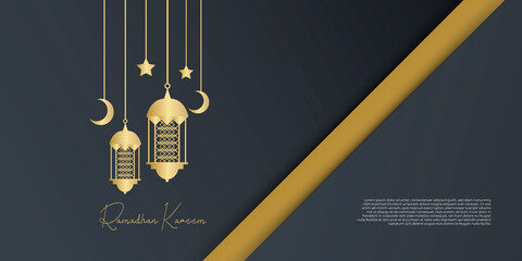 ramadan kareem islamic greeting card background vector illustration
