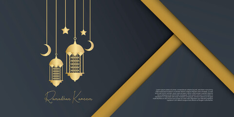 ramadan kareem islamic greeting card background vector illustration
