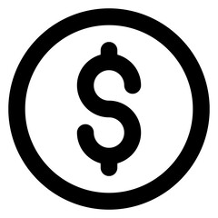 
Dollar currency coin icon in trendy design

