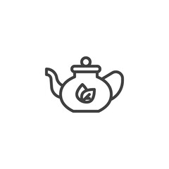 Teapot tea line icon. linear style sign