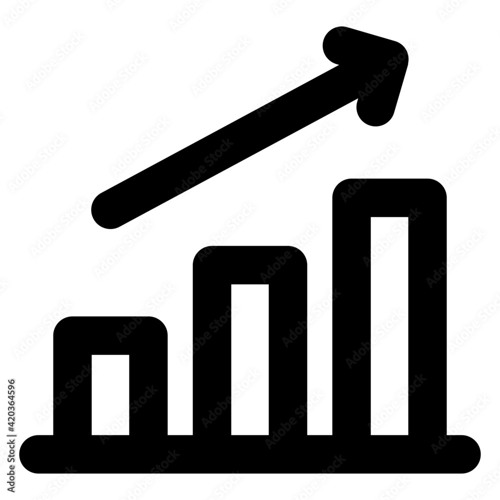 Canvas Prints bar chart with arrow, icon of business chart