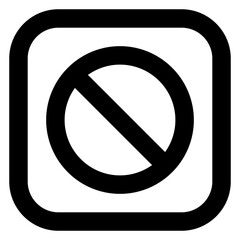 
A glyph design of forbidden sign icon

