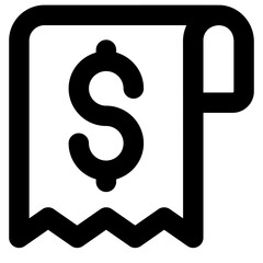 
Dollar on page denoting concept of bill icon

