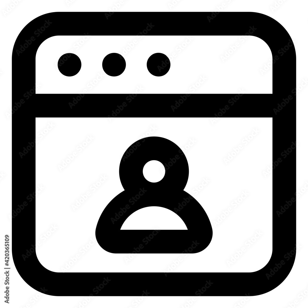Canvas Prints online user account, solid icon of web profile
