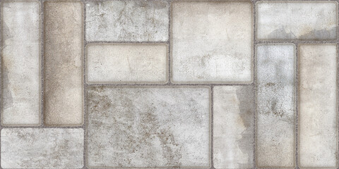 Gray Seamless cement concrete Texture, Decorative Rectangle Slabs Paving