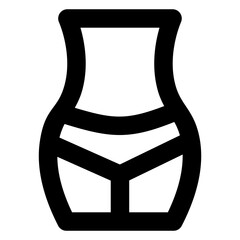 
Icon of slim waist in filled design.

