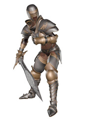 3d illustration of an woman with a fantasy armor