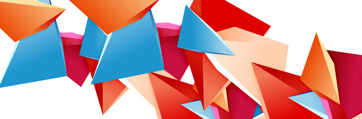 Triangle mosaic abstract background, 3d triangular low poly shapes. Geometric vector illustration for covers, banners, flyers and posters and other