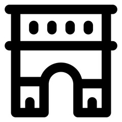 
Trendy icon of arc de triomphe in glyph style 

