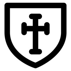 
Solid design of catholic shield icon

