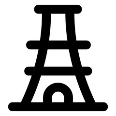
France memorial landmark, glyph icon of eiffel tower  

