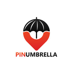Obraz na płótnie Canvas Pin umbrella logo template design