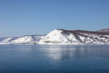 the Siberian Angara river in winter