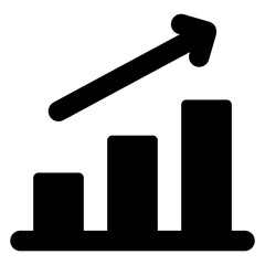 

Bar chart with arrow, ico0n of growth chart 


