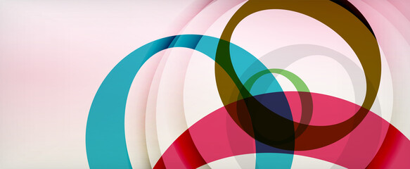 Ring geometric shapes, o letter repetition wallpaper. Abstract background for business or technology presentations, internet posters or web brochure covers