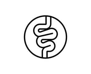 Digestion line icon. Vector symbol in trendy flat style on white background. Digestion sing for design.