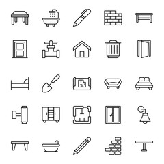 House icon set. Collection of high-quality black outline logo for web site design and mobile apps. Vector illustration on a white background.