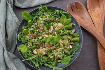 healthy spring couscous salad with asparagus